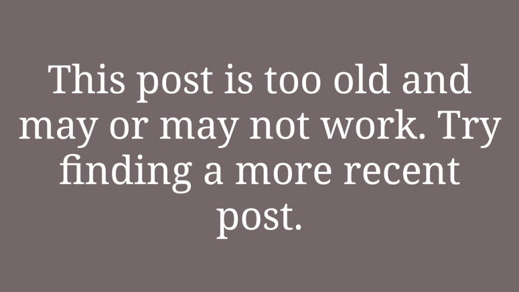 Outdated Post